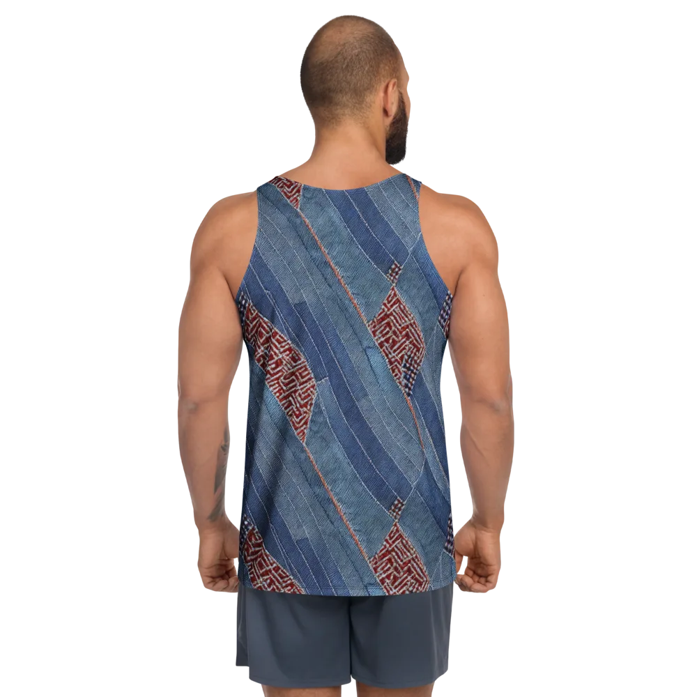 Denim Labyrinth on Men's Tank Top — Back