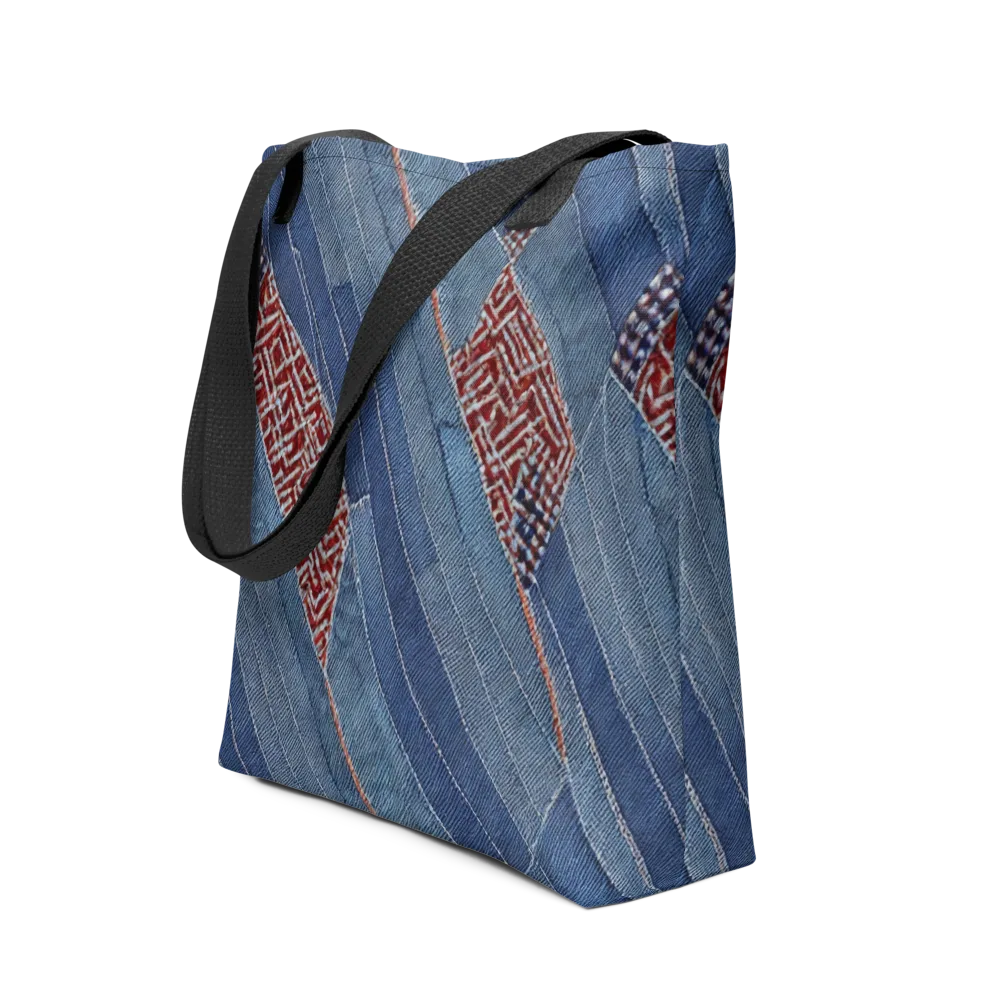 Denim Labyrinth on Tote Bag — Front