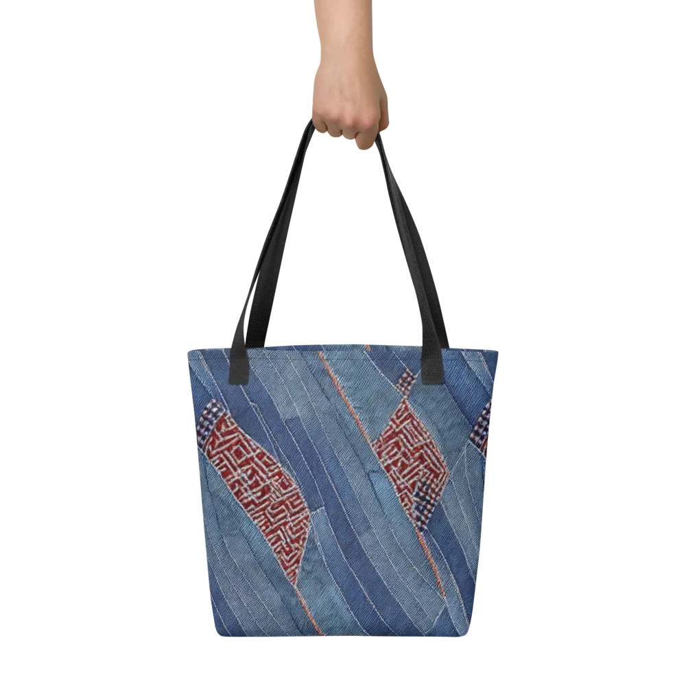 Denim Labyrinth on Tote Bag — Front
