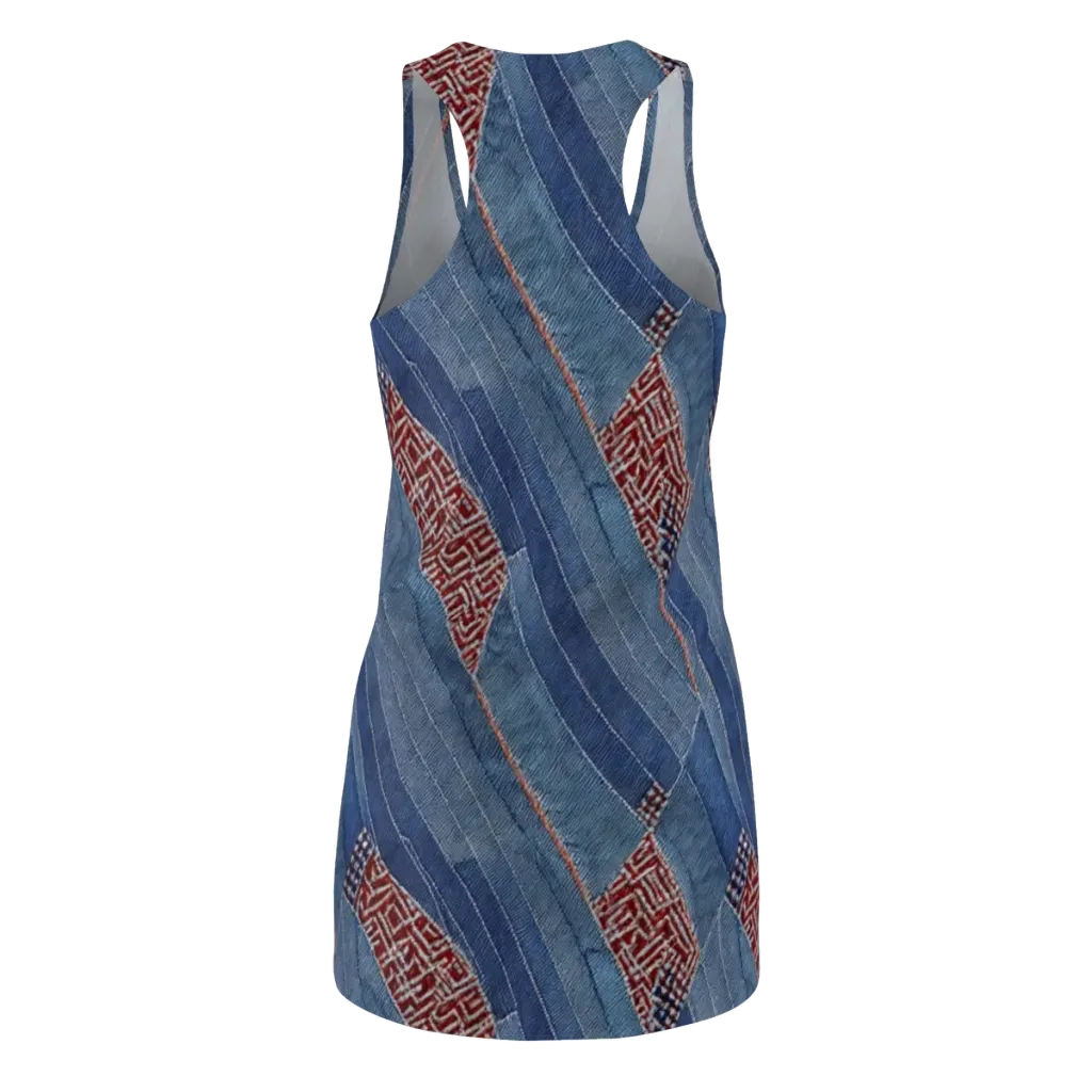 Denim Labyrinth on Racerback Dress — Back
