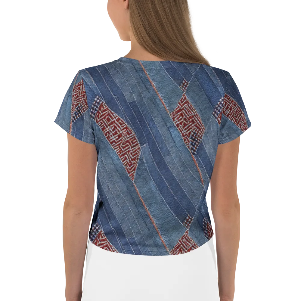 Denim Labyrinth on Crop Tee — Back