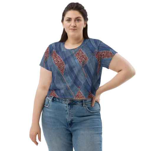 Denim Labyrinth on a Crop Tee