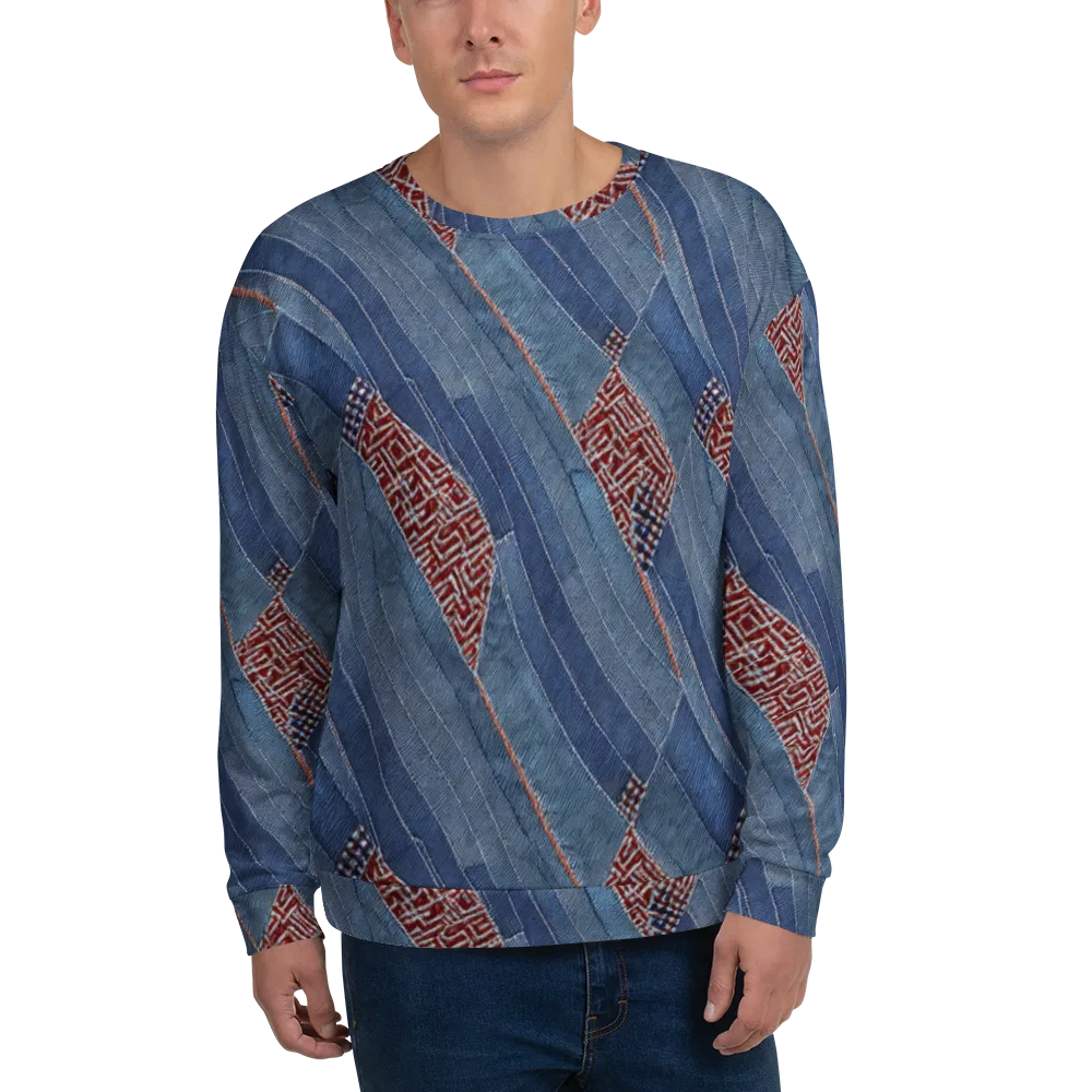 Denim Labyrinth on Sweatshirt — Front