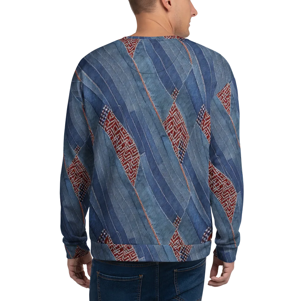 Denim Labyrinth on Sweatshirt — Back