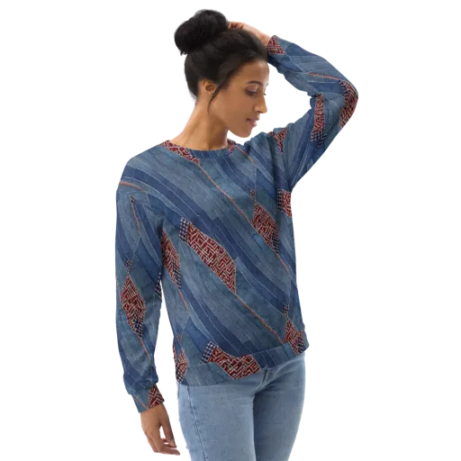 Denim Labyrinth on a Sweatshirt