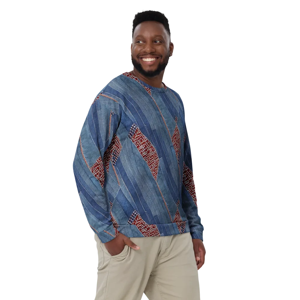 Denim Labyrinth on Sweatshirt — Front