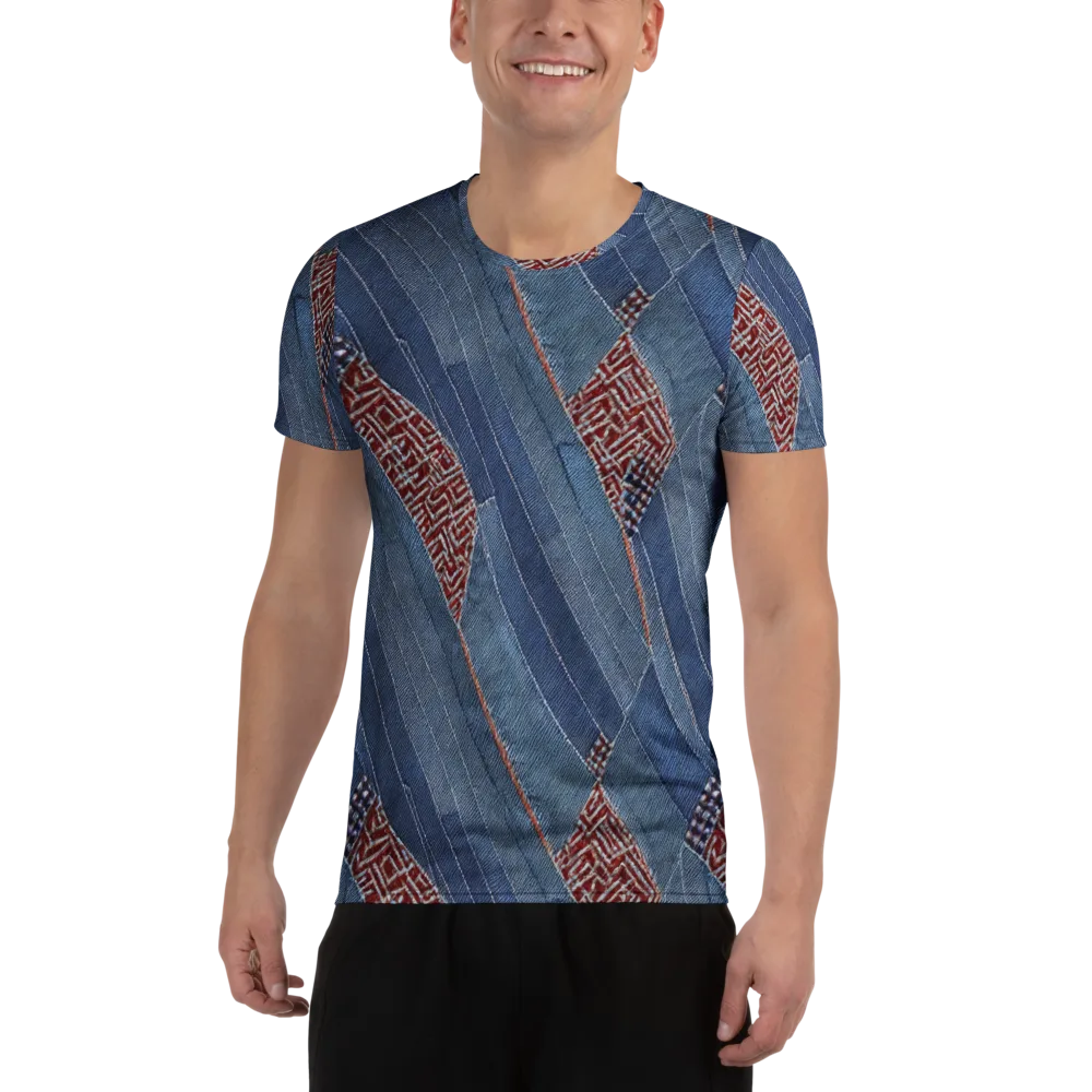 Denim Labyrinth on Men's Athletic T-Shirt — Front