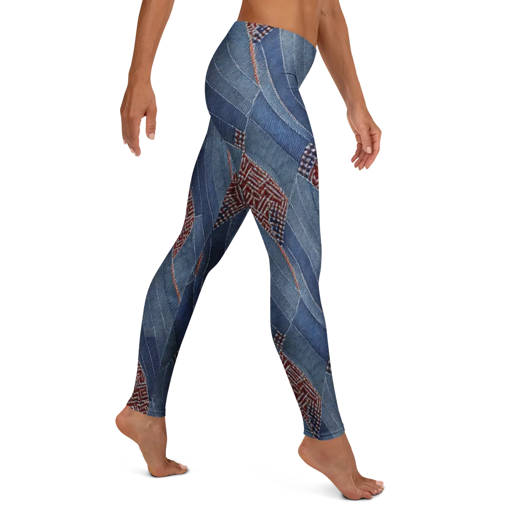 Denim Labyrinth on Leggings — Right