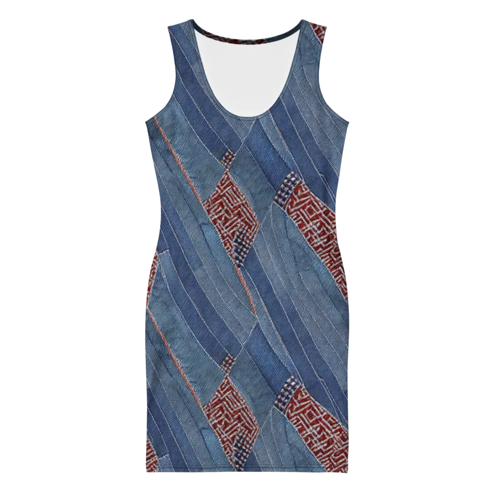 Denim Labyrinth on Bodycon Dress — Front