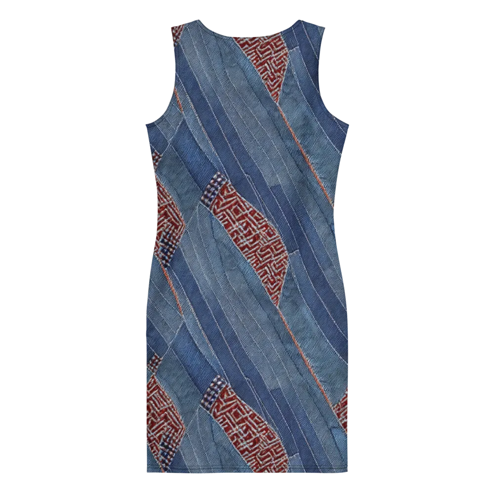 Denim Labyrinth on Bodycon Dress — Back