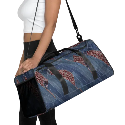 Denim Labyrinth on a Duffle Bag