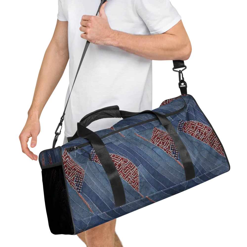 Denim Labyrinth on Duffle Bag — Right Front
