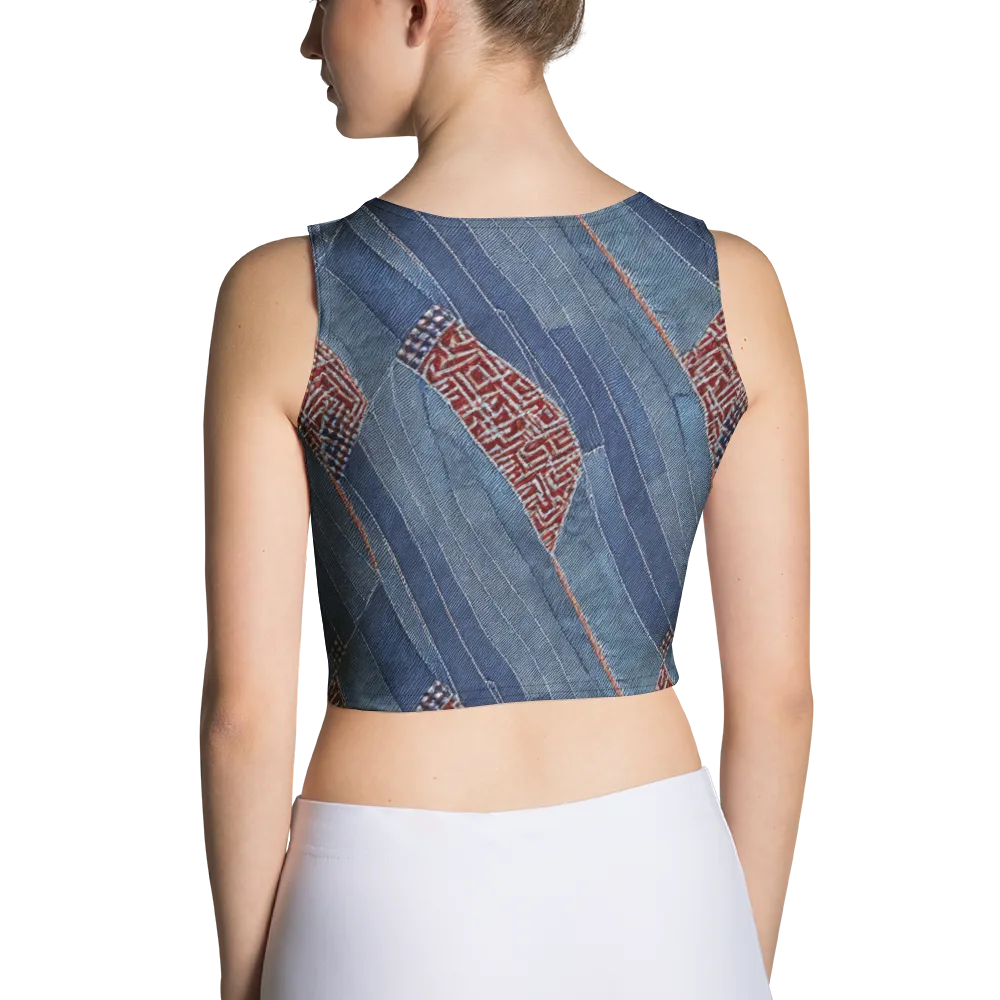 Denim Labyrinth on Crop Top — Back