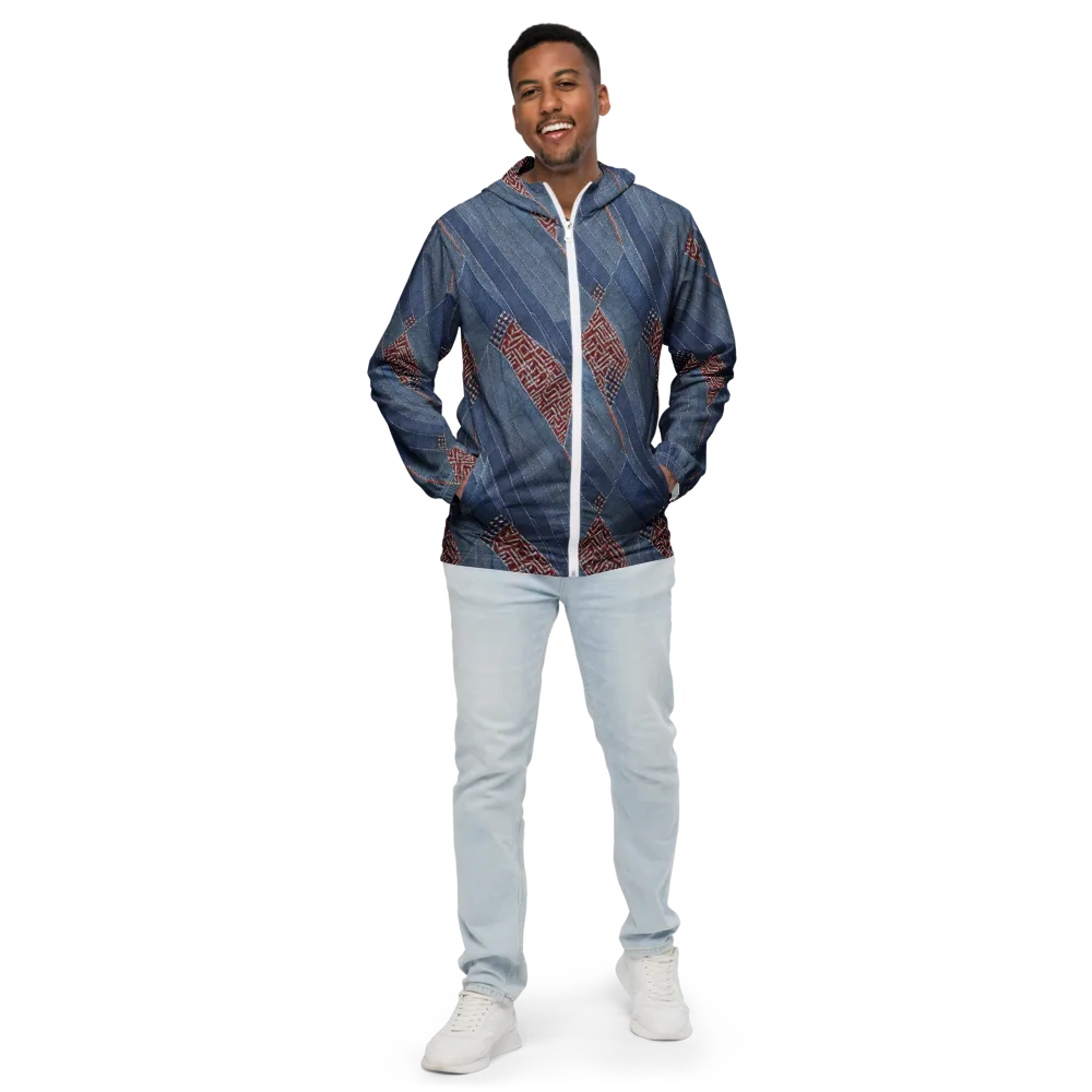 Denim Labyrinth on Men's Windbreaker — Front