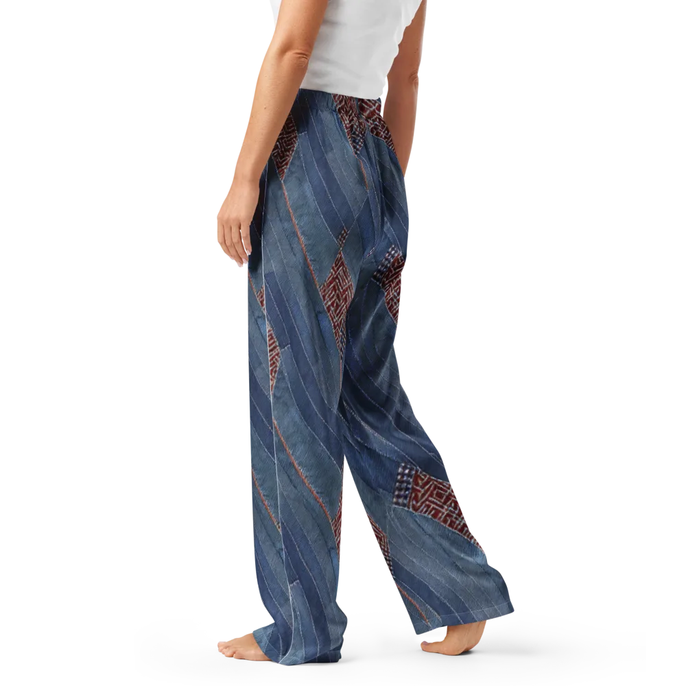 Denim Labyrinth on Women's Pajama Pants — Left