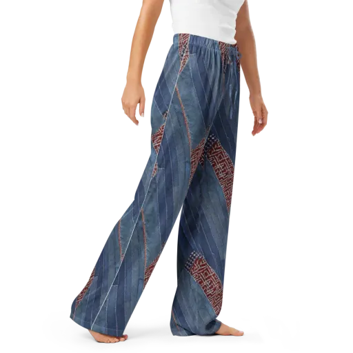 Denim Labyrinth on a Women's Pajama Pants