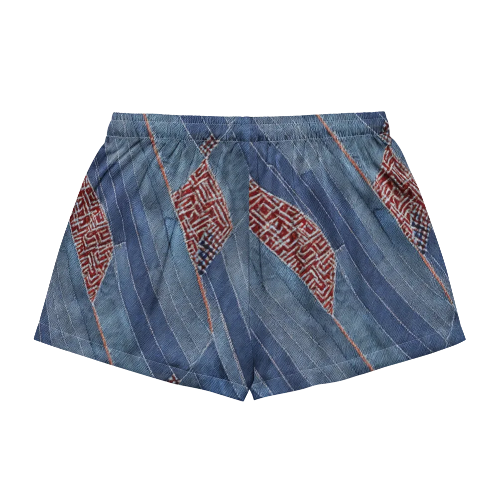 Denim Labyrinth on Women's Pajama Shorts — Back