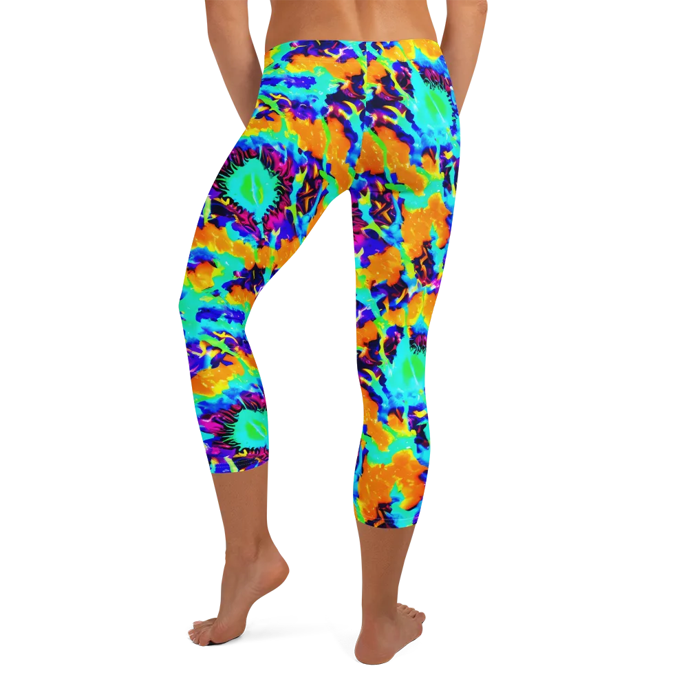 Vivid Reverie on Capri Leggings — Back