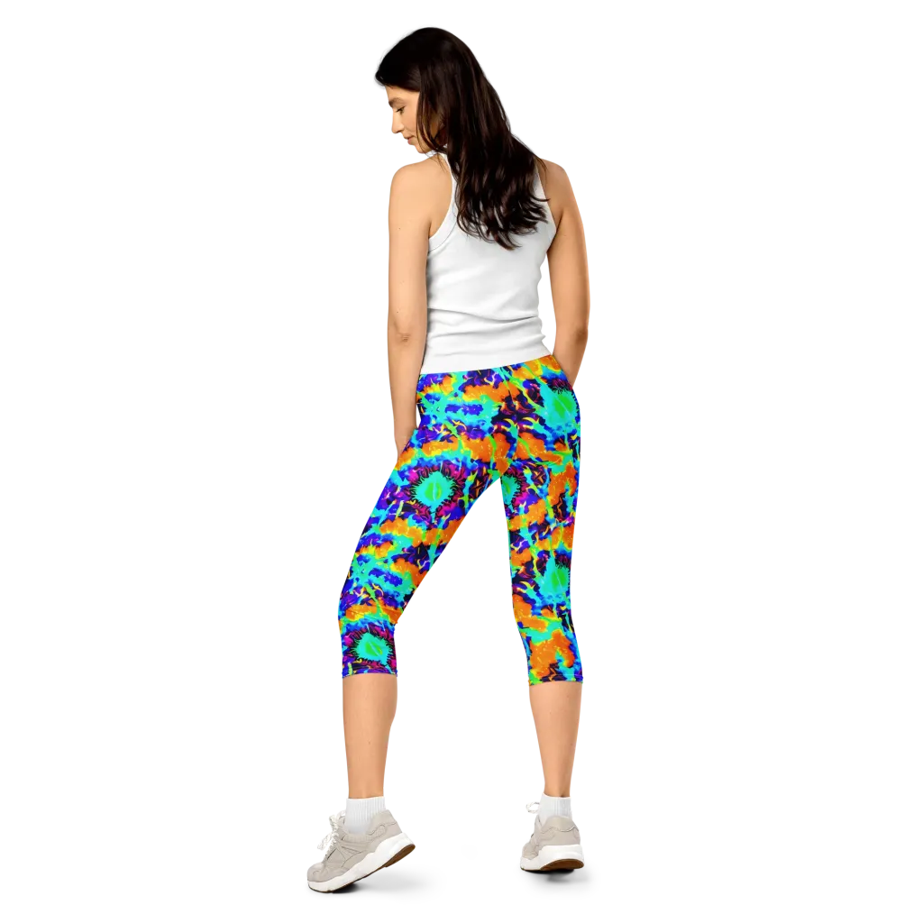 Vivid Reverie on Capri Leggings — Back
