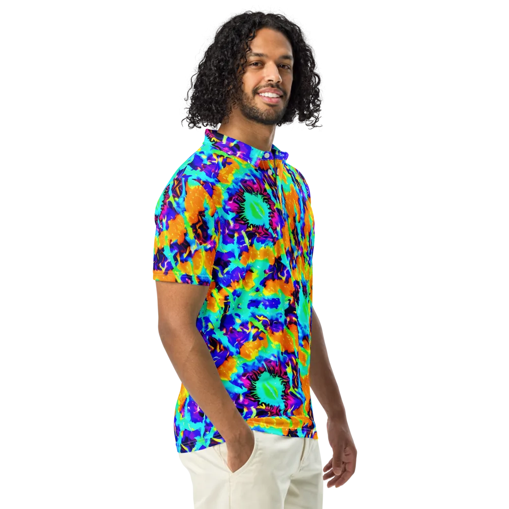Vivid Reverie on Men's Slim Fit Polo Shirt — Right Front