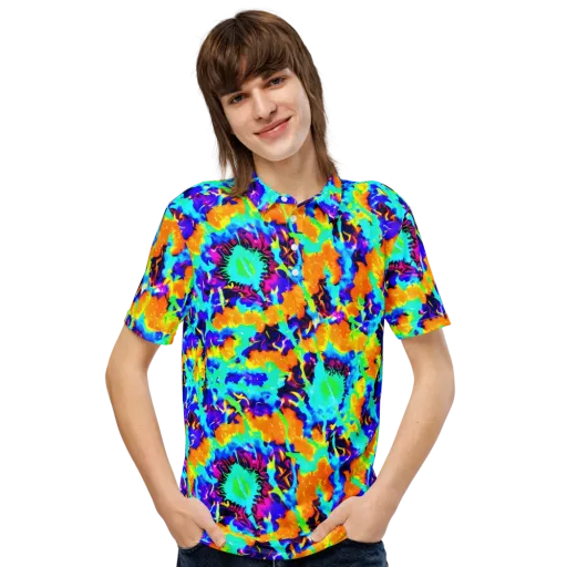 Vivid Reverie on a Men's Slim Fit Polo Shirt