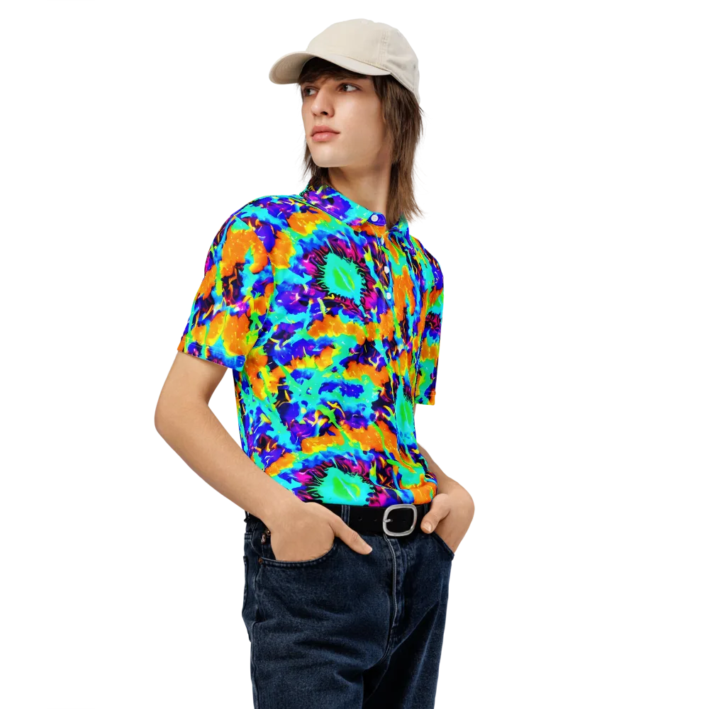 Vivid Reverie on Men's Slim Fit Polo Shirt — Right Front