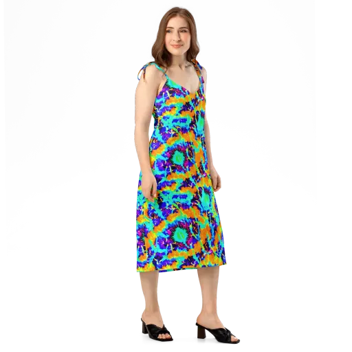 Vivid Reverie on a Slip Dress
