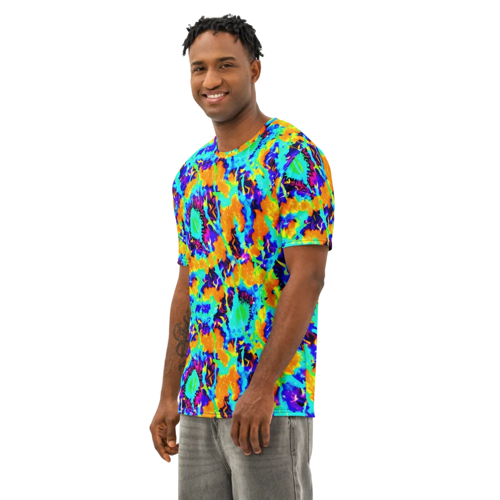 Vivid Reverie on Men's Cotton Crew Neck T-Shirt — Left Front