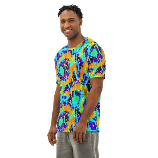 Vivid Reverie on a Men's Cotton Crew Neck T-Shirt