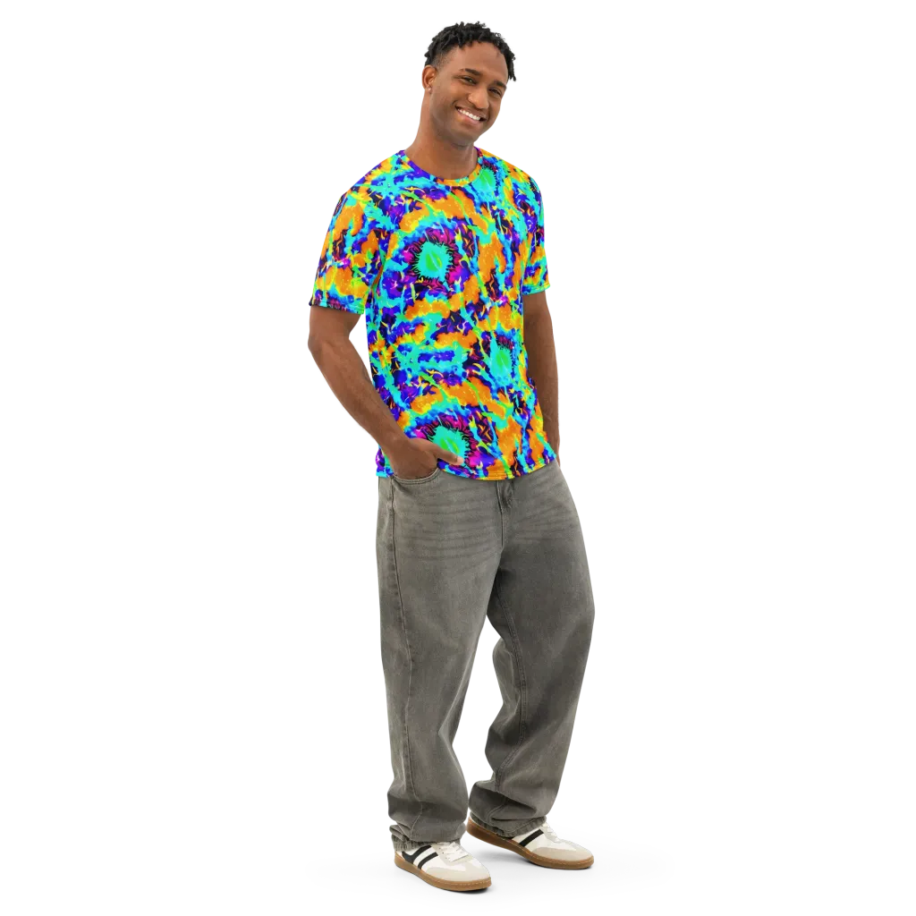 Vivid Reverie on Men's Cotton Crew Neck T-Shirt — Right Front