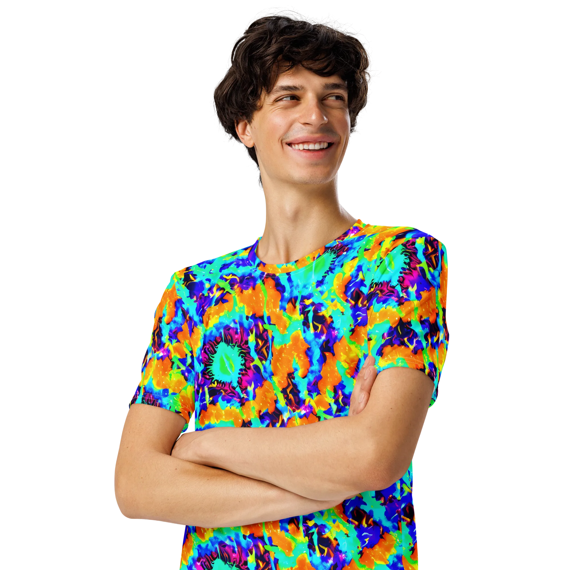 Vivid Reverie on Men's Crew Neck T-Shirt — Left Front