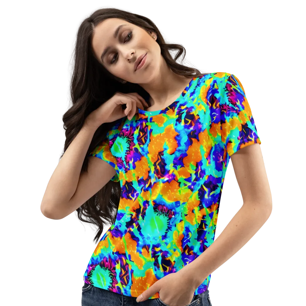 Vivid Reverie on Women's Crew Neck T-Shirt — Left Front