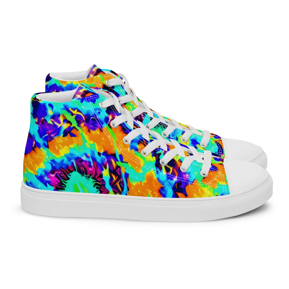 Vivid Reverie on Women's High Top Canvas Shoes — Right