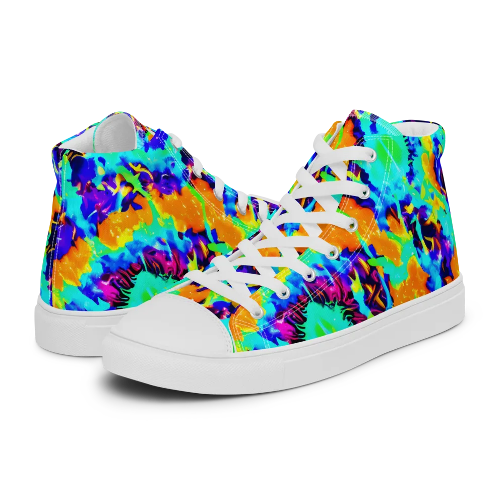 Vivid Reverie on Women's High Top Canvas Shoes — Left