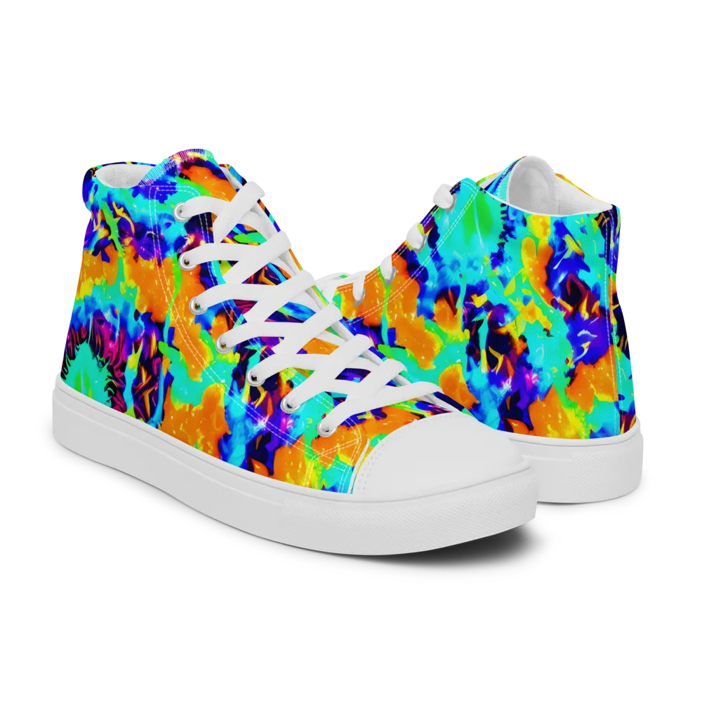 Vivid Reverie on Women's High Top Canvas Shoes — Right