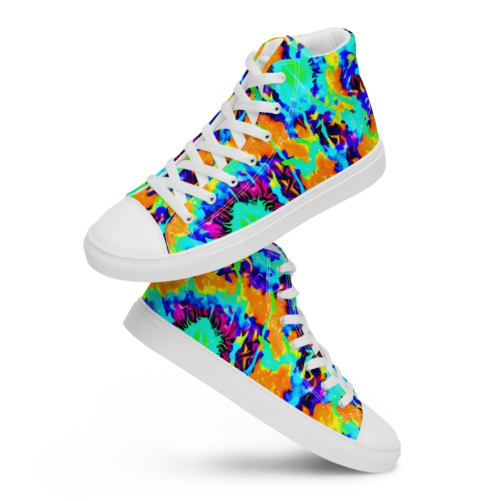 Vivid Reverie on Women's High Top Canvas Shoes — Front