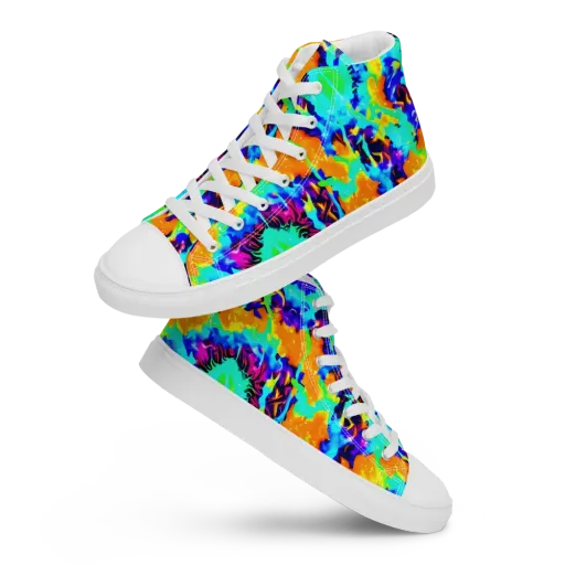 Vivid Reverie on a Women's High Top Canvas Shoes