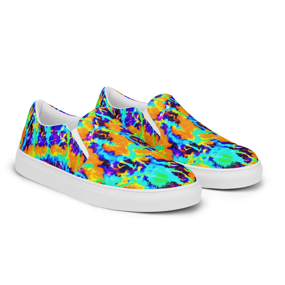 Vivid Reverie on Men's Slip-On Canvas Shoes — Right Front