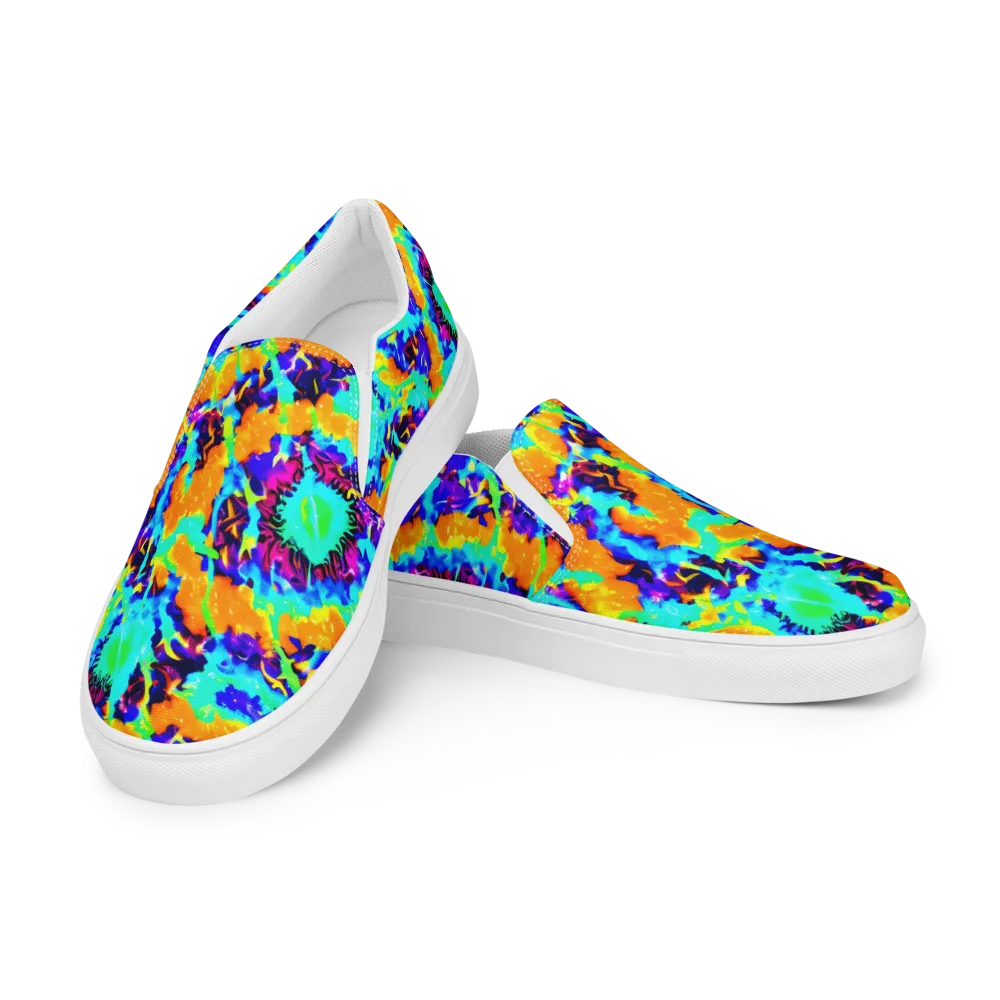 Vivid Reverie on Men's Slip-On Canvas Shoes — Left Front