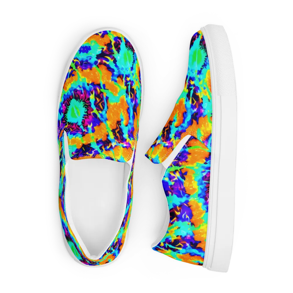 Vivid Reverie on Men's Slip-On Canvas Shoes — Front