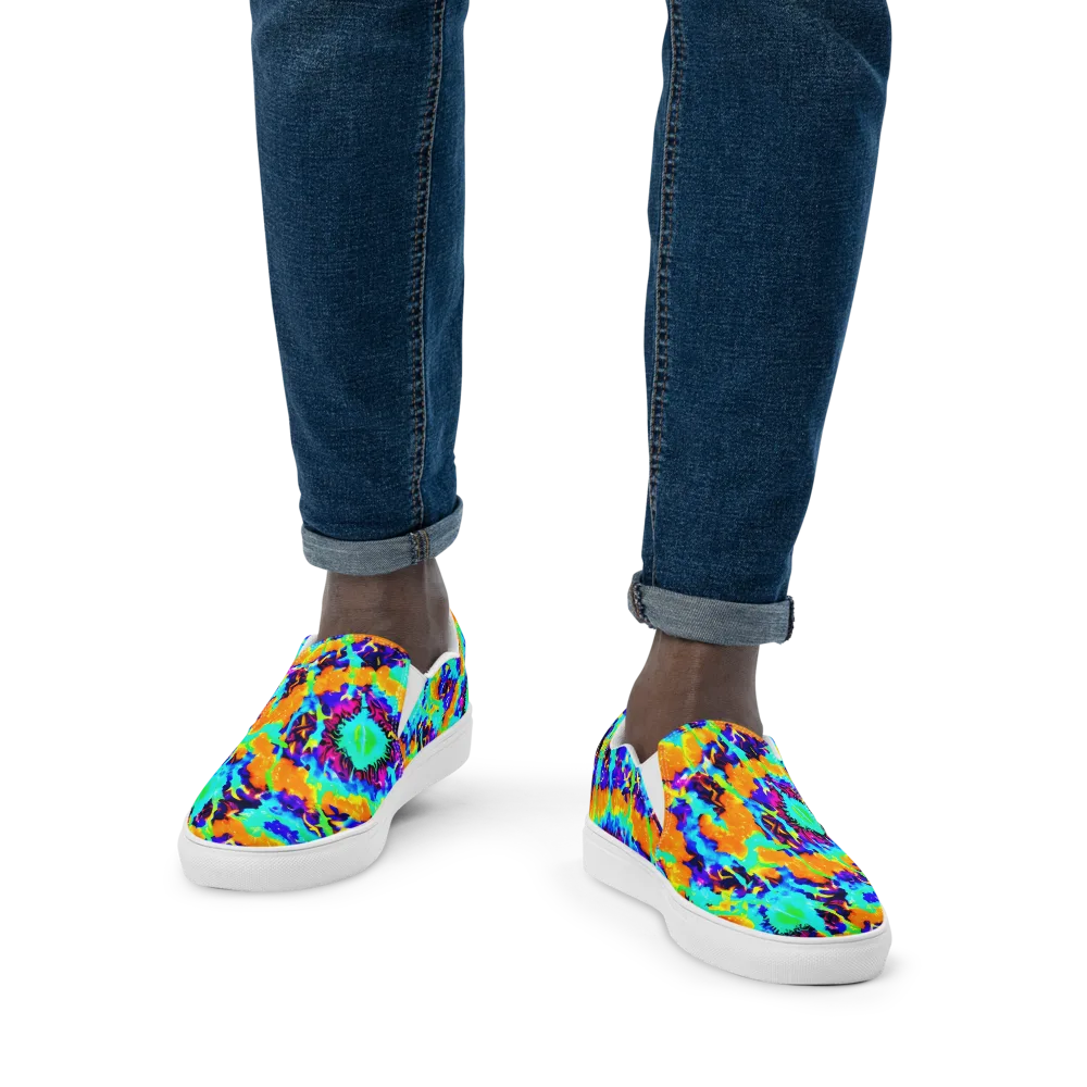 Vivid Reverie on Men's Slip-On Canvas Shoes — Front
