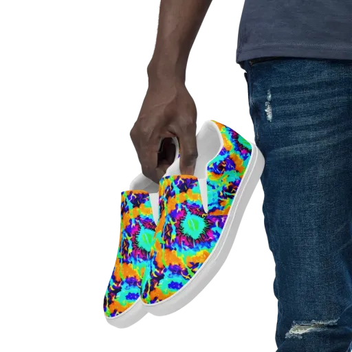 Vivid Reverie on a Men's Slip-On Canvas Shoes