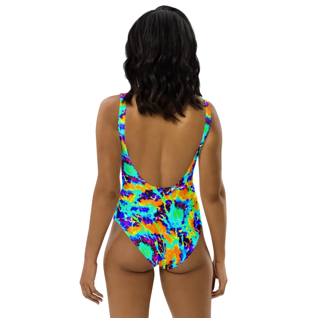 Vivid Reverie on One-Piece Swimsuit — Back