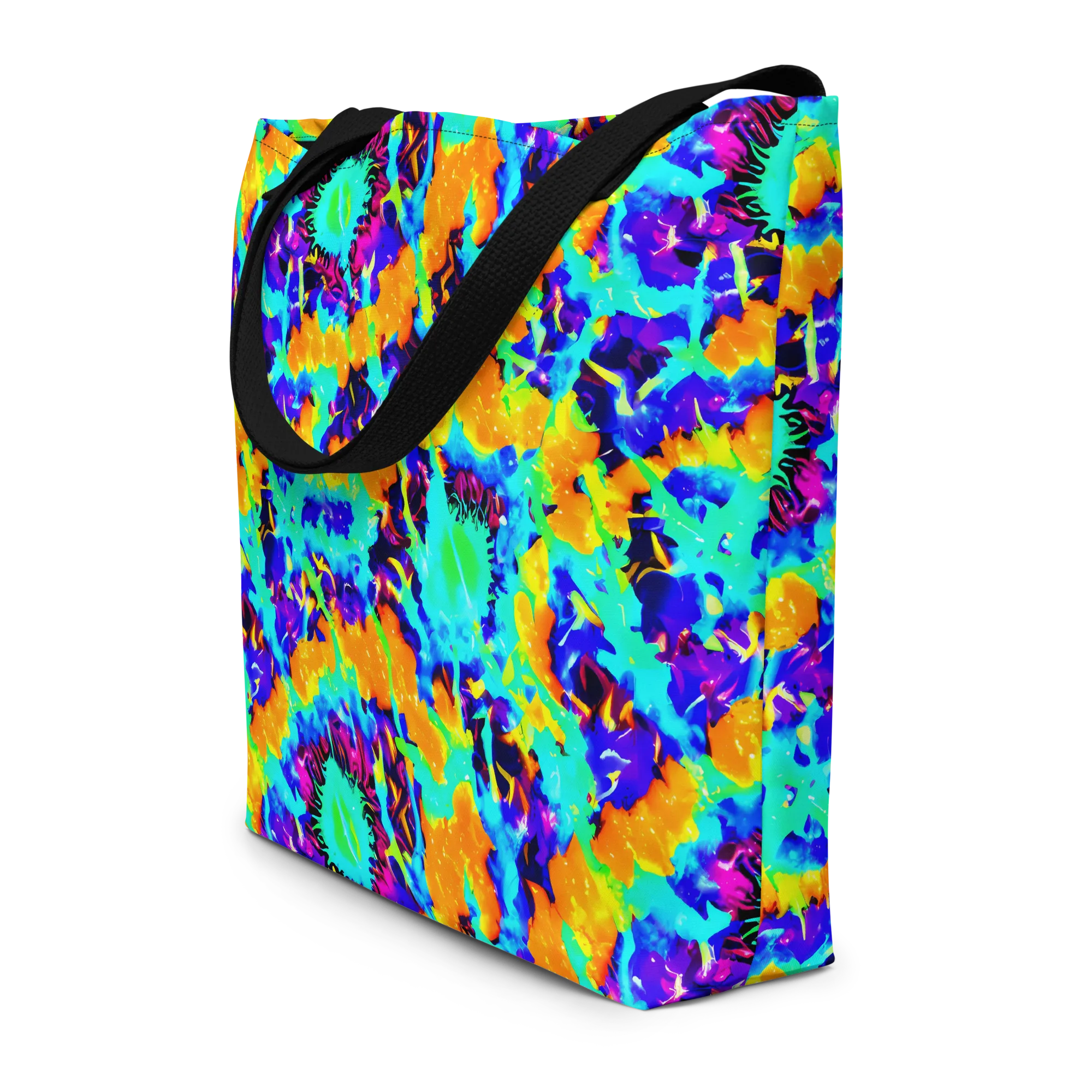 Vivid Reverie on Large Tote Bag W/ Pocket — Front