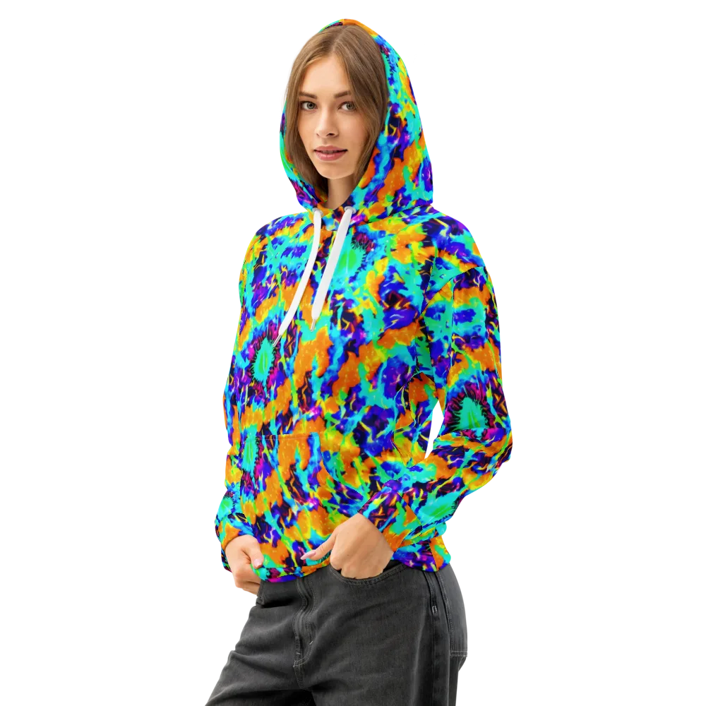 Vivid Reverie on Cotton Hoodie — Left Front
