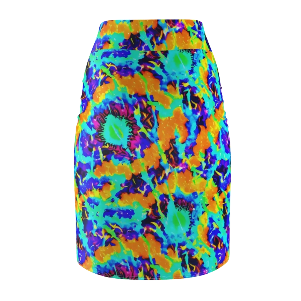 Vivid Reverie on Pencil Skirt — Back