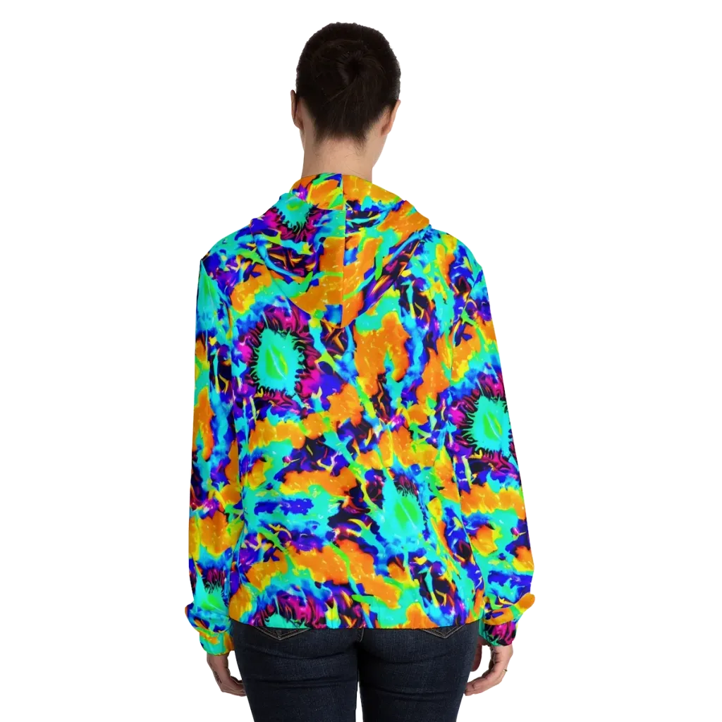 Vivid Reverie on Women's Full-Zip Hoodie — Back On Person