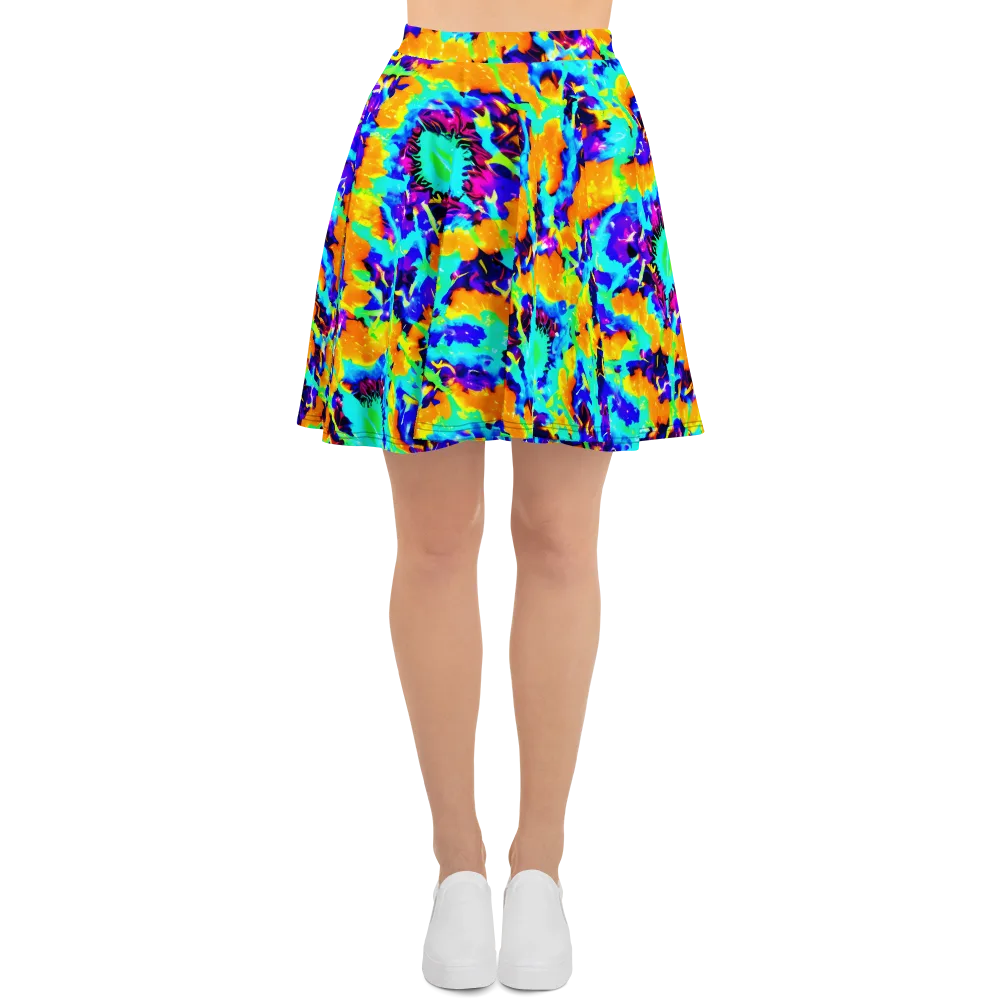 Vivid Reverie on Skater Skirt — Front