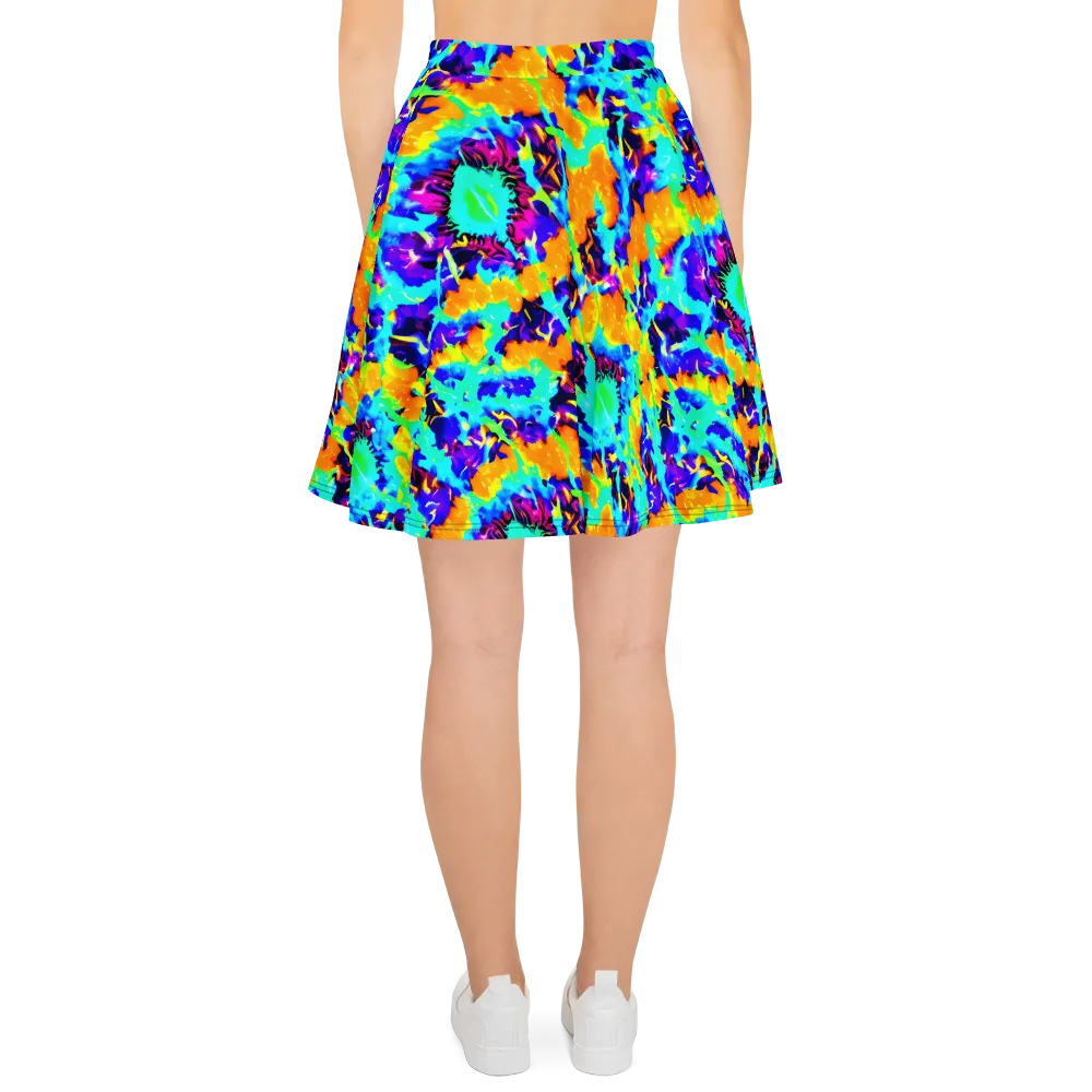Vivid Reverie on Skater Skirt — Back