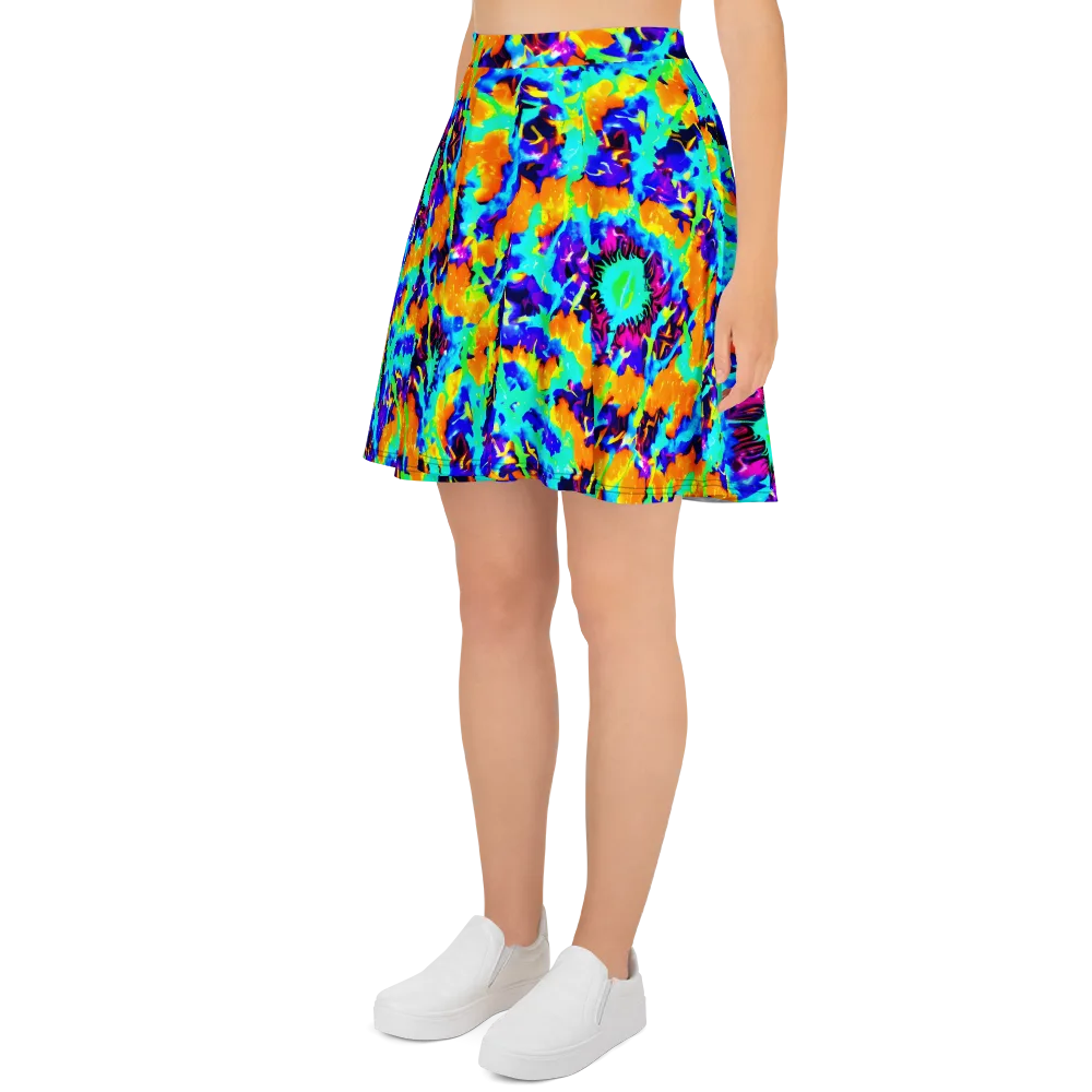 Vivid Reverie on Skater Skirt — Left